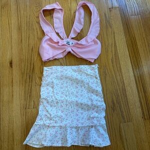 Tiger Mist Pink Floral Skirt